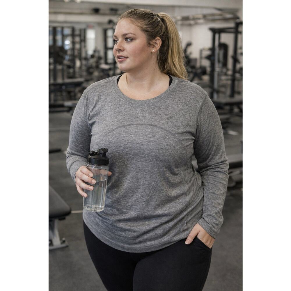 Lululemon Swiftly Tech Breezed Relaxed Fit Short Sleeve Crew Gray Long Sleeve 16